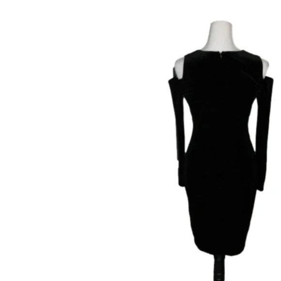 New Calvin Klein Black Cold Shoulder Dress Size 2 - Picture 5 of 5